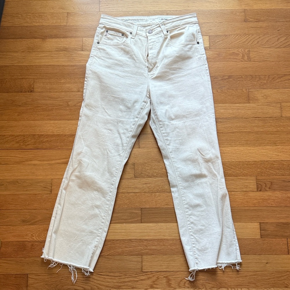 AG Kinsley High-Rise Pop Crop in Ecru Sz 29